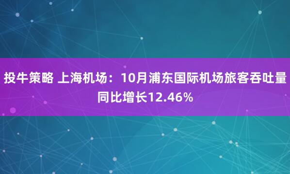 投牛策略 上海机场：10月浦东国际机场旅客吞吐量同比增长12.46%