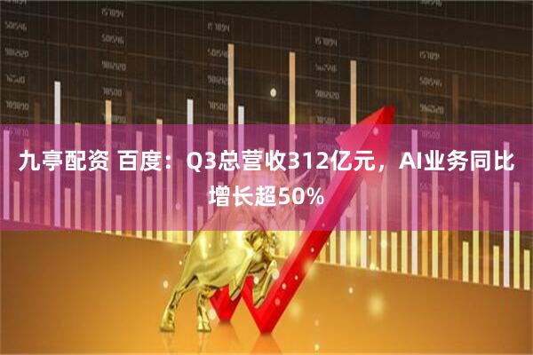 九亭配资 百度：Q3总营收312亿元，AI业务同比增长超50%