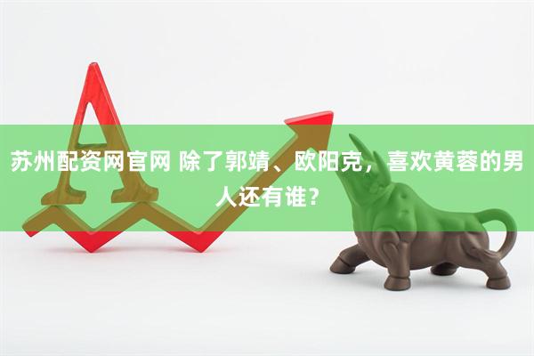 苏州配资网官网 除了郭靖、欧阳克，喜欢黄蓉的男人还有谁？